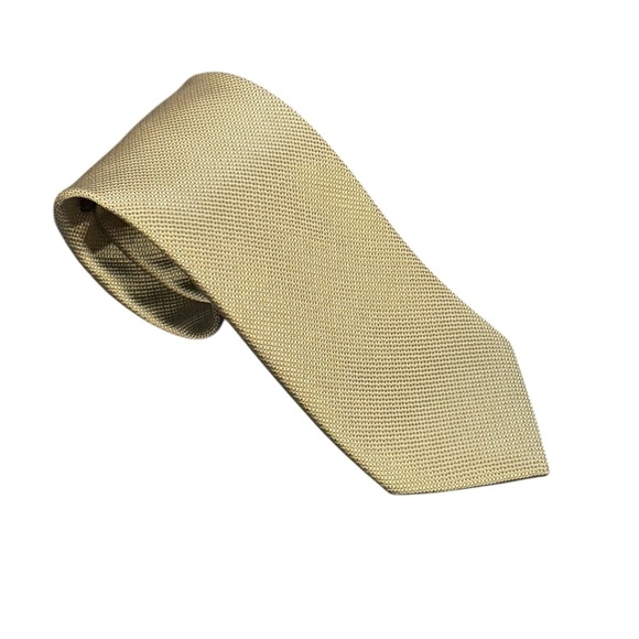 Haines & Bonner Silk Handmade Olive Green Mens Neck Tie - Picture 1 of 9
